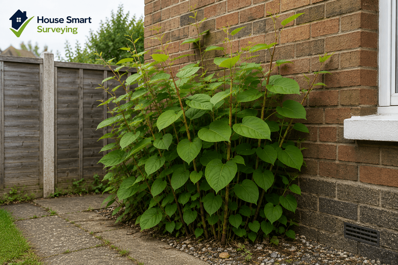 Japanese knotweed on a UK property