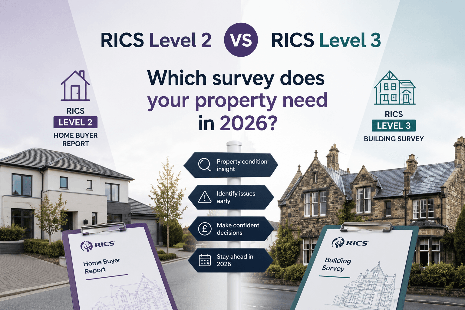 RICS Level 2 vs Level 3: which survey does your property need in 2026?